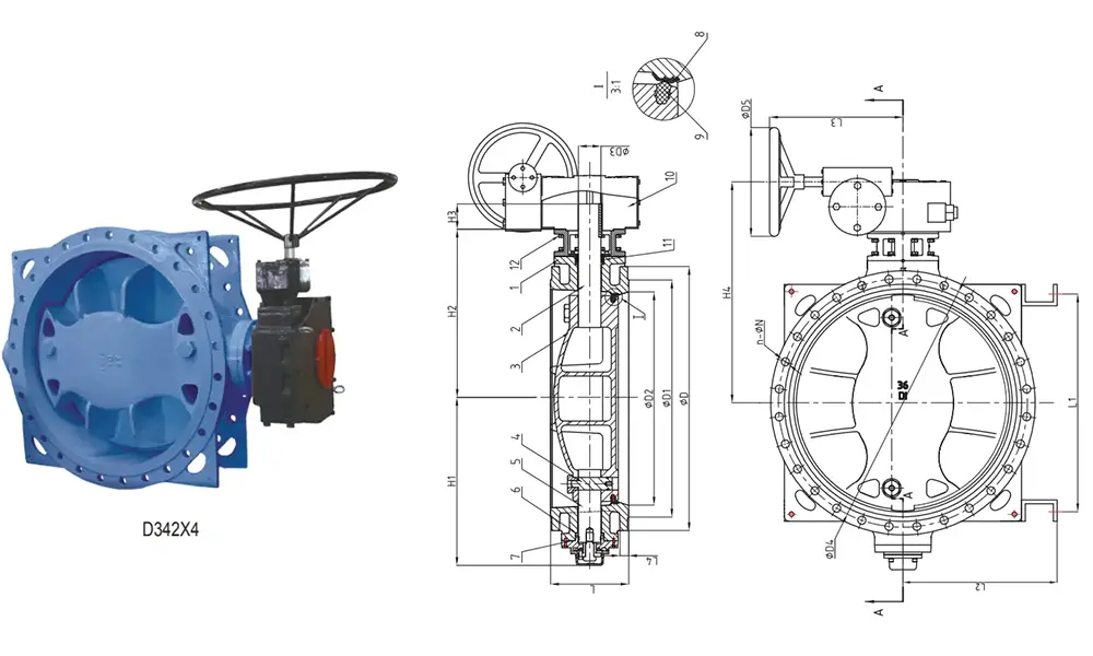 Double Eccentric Flanged Butterfly Valve